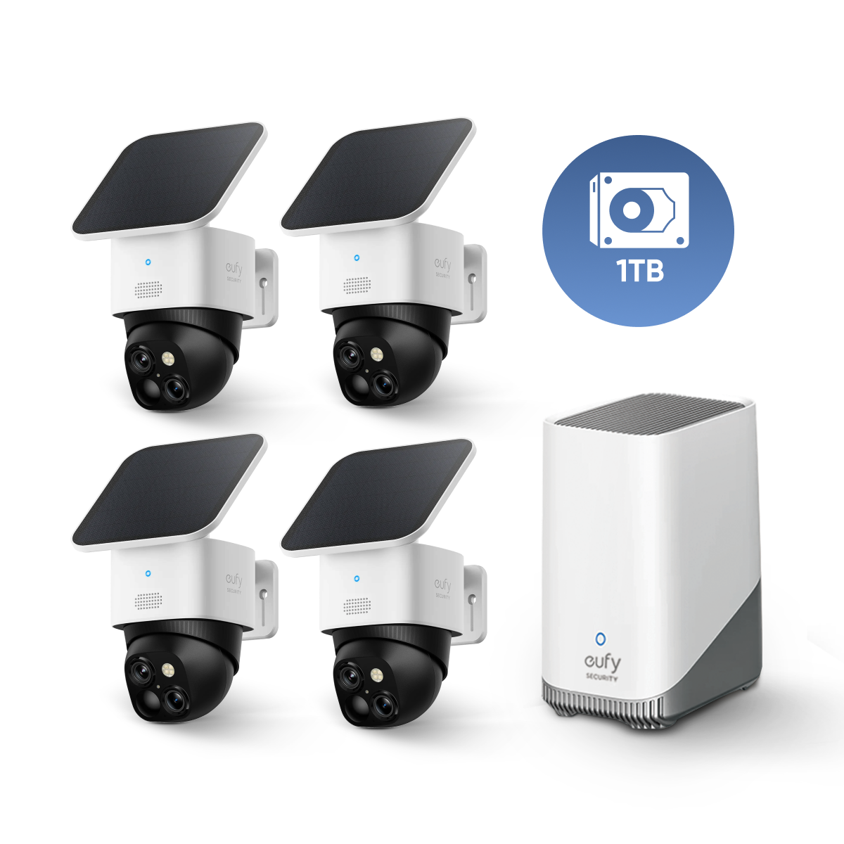 SoloCam S340 (4-Cam Pack) + HomeBase S380+ 1 TB Hard Drive