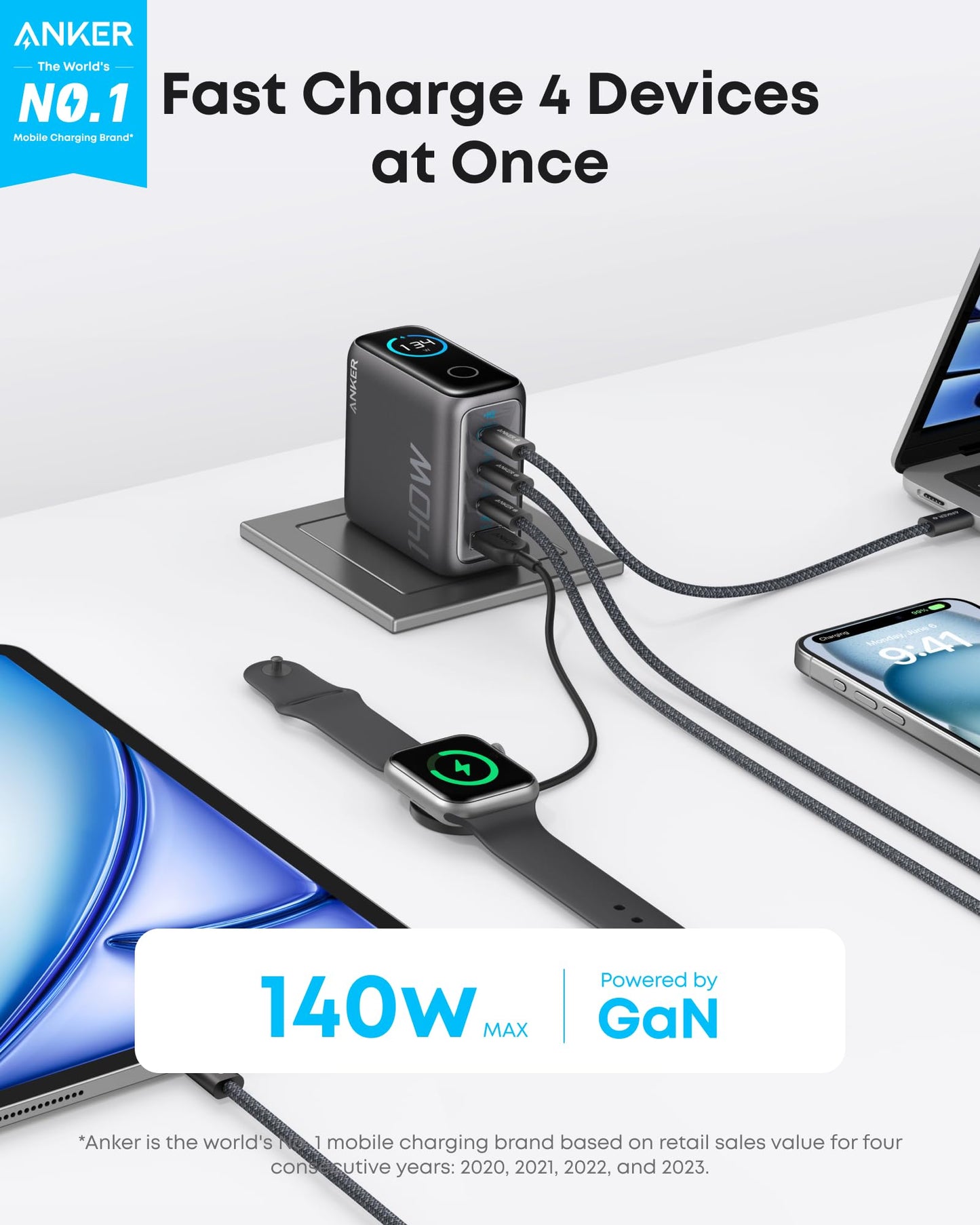 Travel Power Kit | Anker 165W Power Bank and 140W 4-Port Laptop Charger