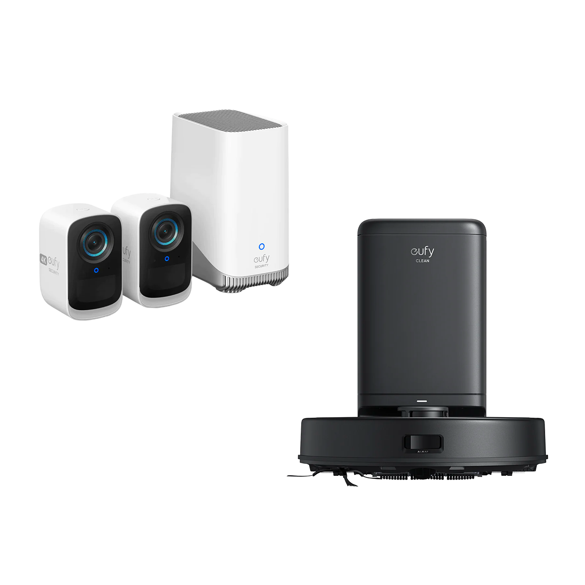 eufyCam S300 (eufyCam 3C)+eufy Clean X8 Pro with Self-Empty Station