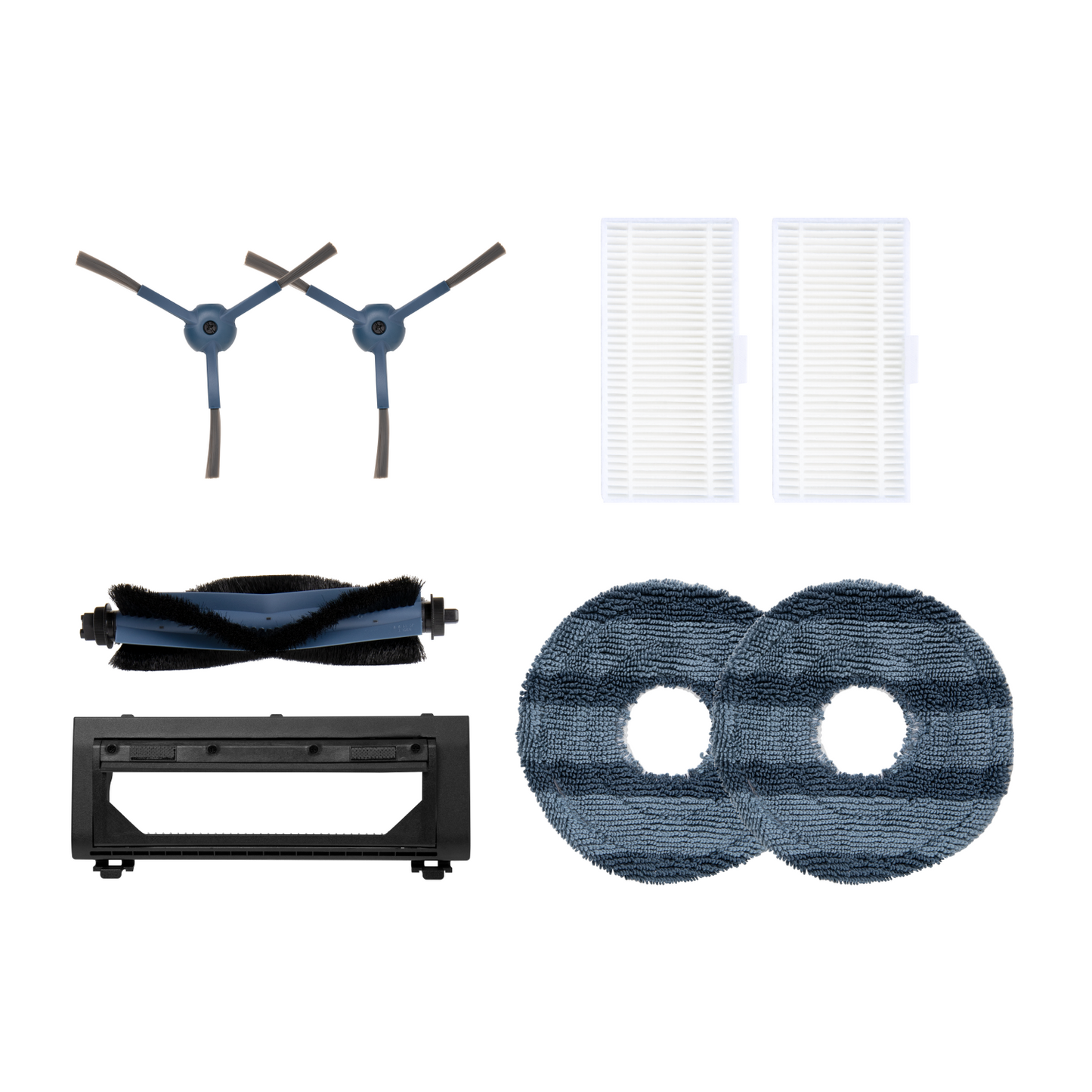 eufy Replacement Parts Kit for eufy C20 Omni Robot Vacuum, Roller Brush with Bristles and Rubber, Brush Guard, 2 Side Brushes, Washable Filter, and 2 Mop Cloths