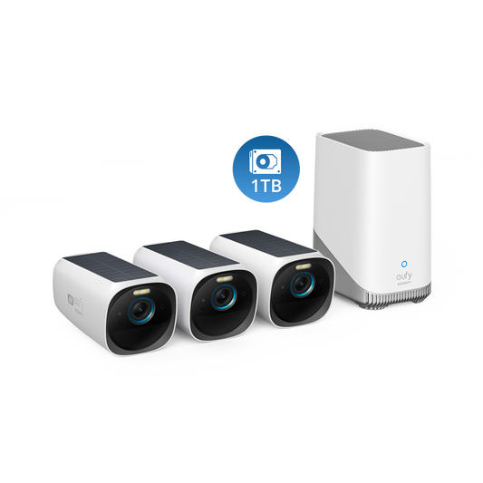 eufyCam S330 (eufyCam 3) 3-Cam Kit + 1 TB Hard Drive