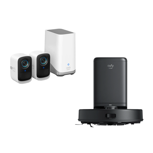 eufyCam S300 (eufyCam 3C)+eufy Clean X8 Pro with Self-Empty Station