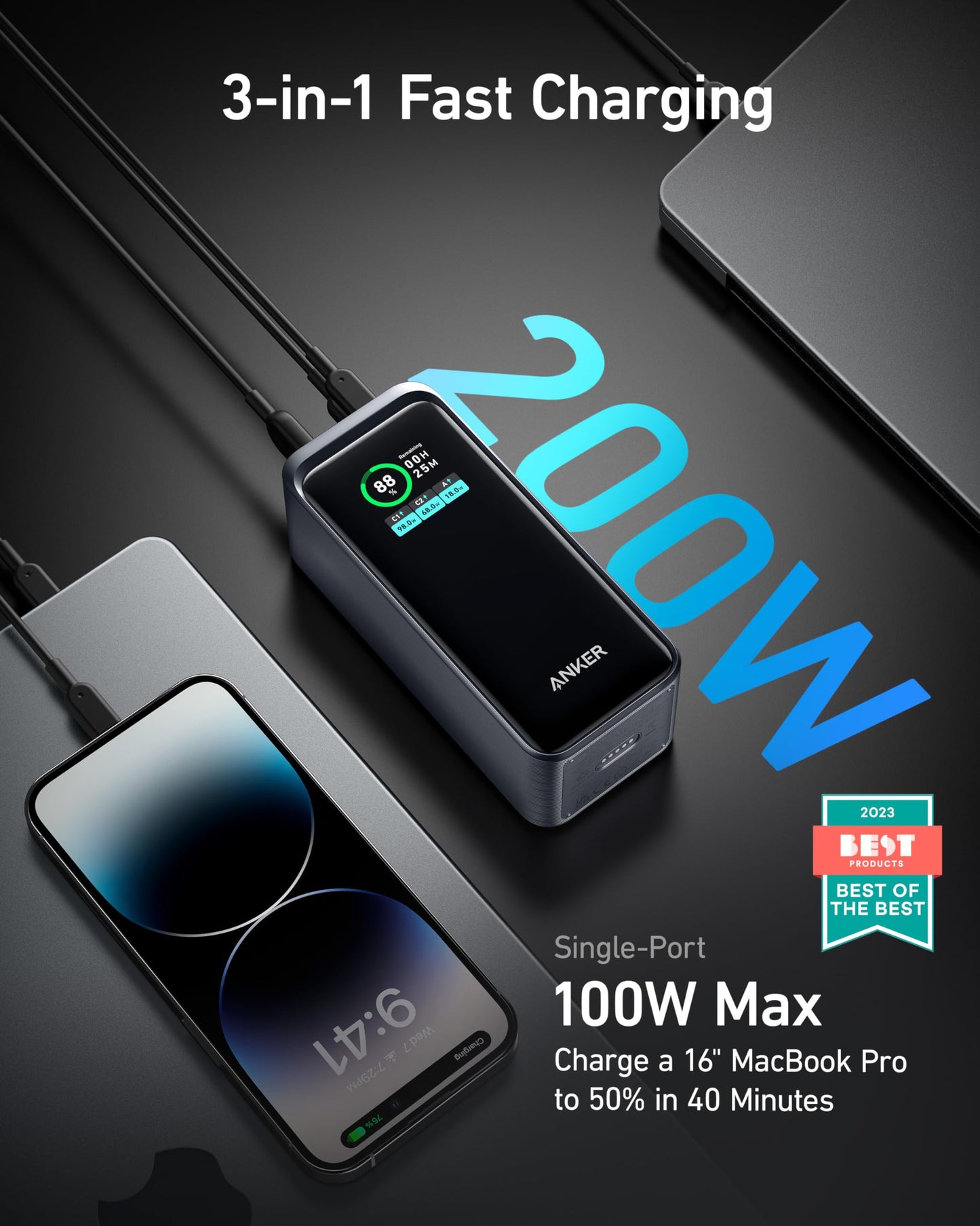 Refurbished Anker Prime 20,000mAh Power Bank (200W)