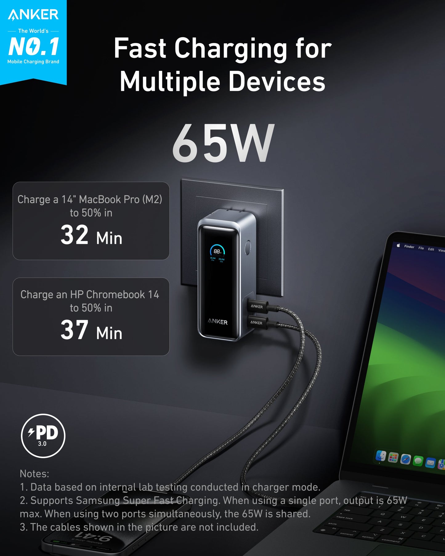 Anker Prime Power Bank 65W for laptops & phones