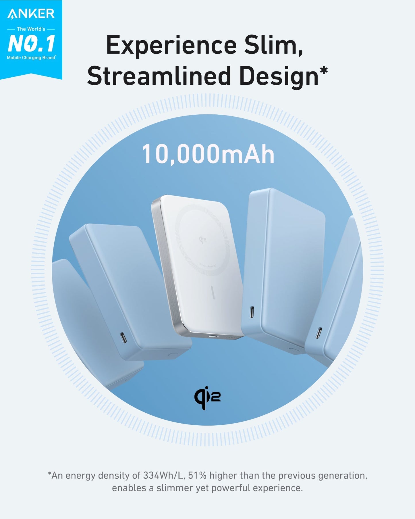 Anker MagGo 10000mAh Slim Wireless iPhone Power Bank