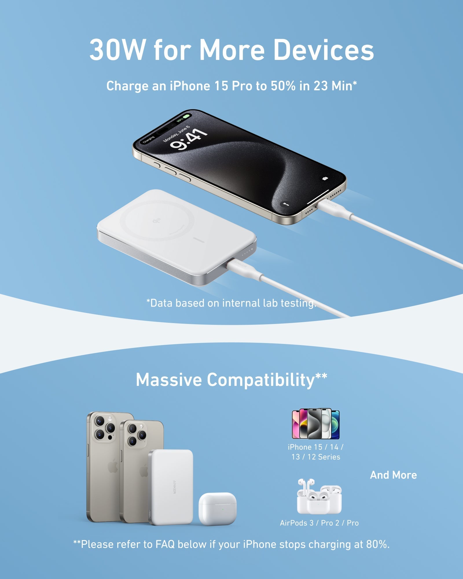 Anker MagGo 10000mAh Slim Wireless Charger for Apple