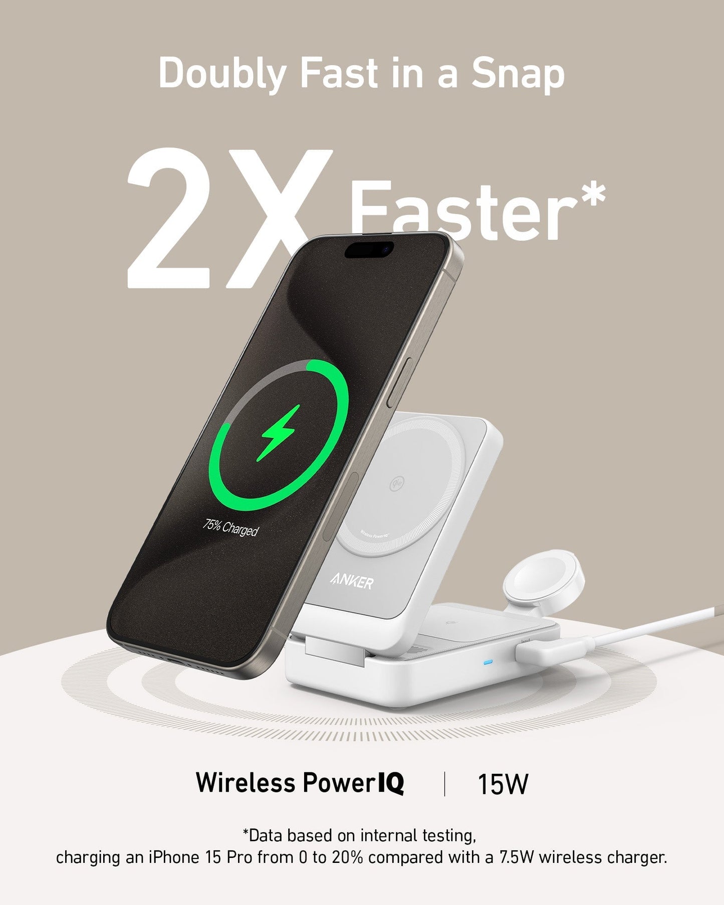 Anker MagGo Magnetic Wireless Charging Base 3-in-1 for Apple