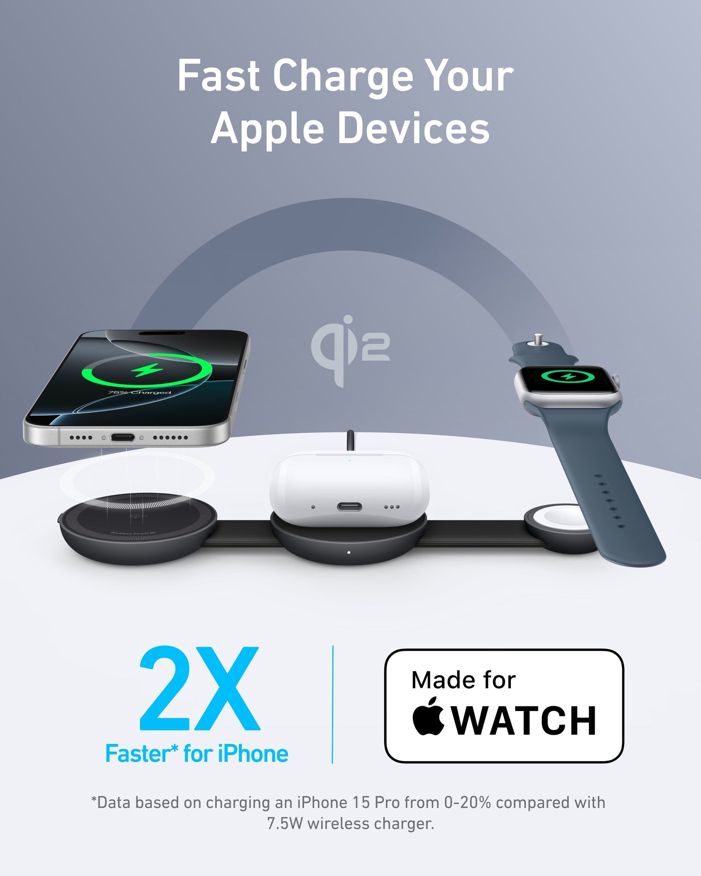 Anker MagGo Wireless Charging Station for iPhone, iWatch & AirPods