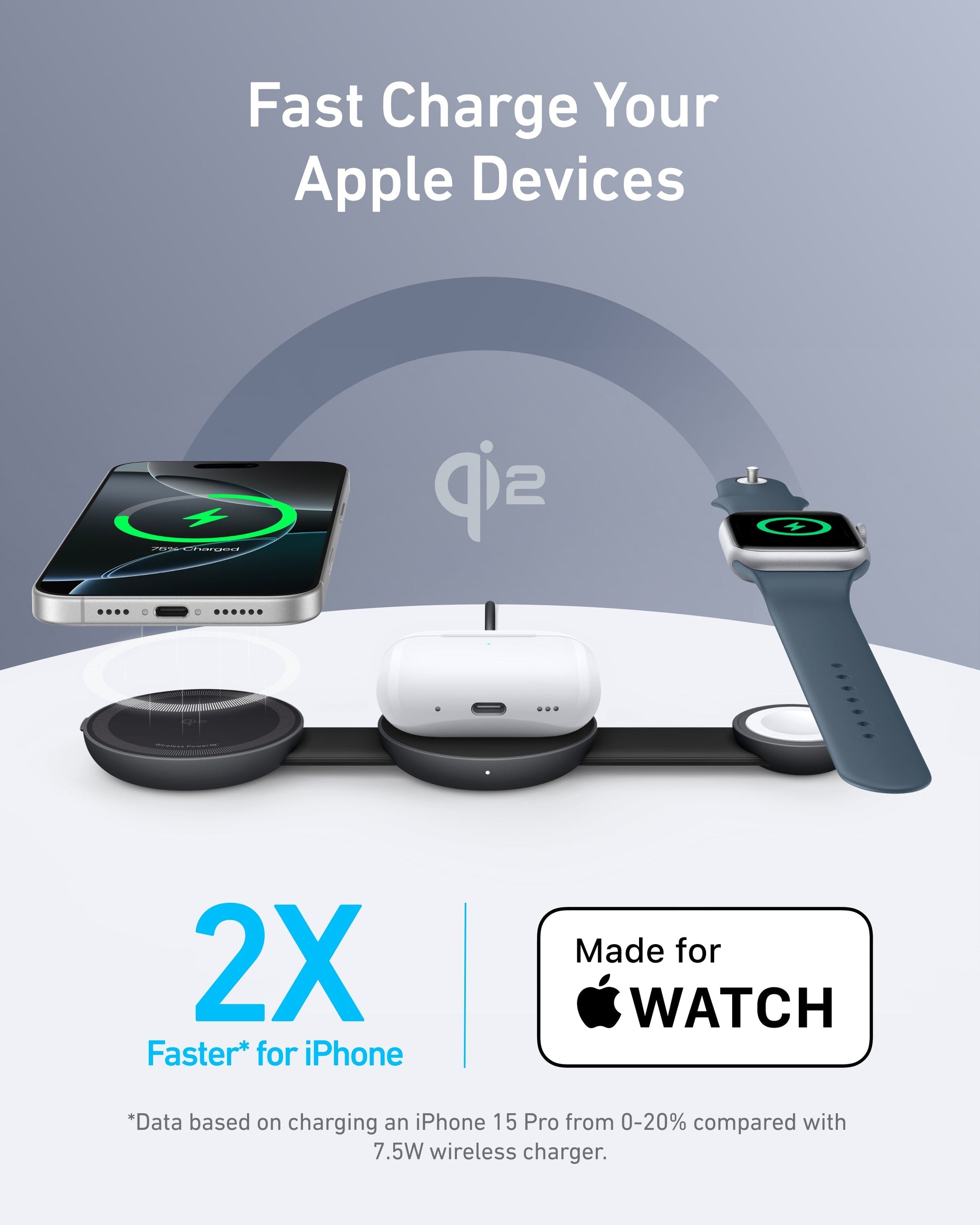 Anker MagGo Wireless Charging Station for iPhone, iWatch & AirPods