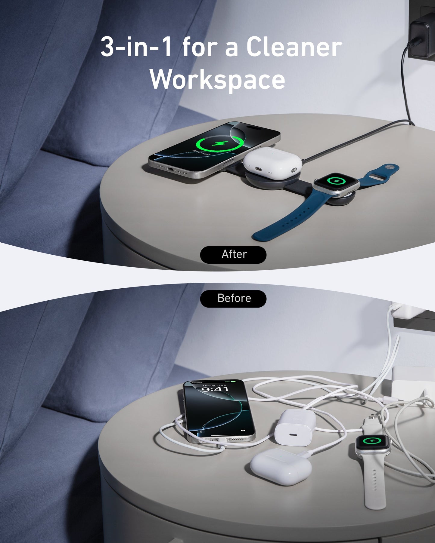 Anker MagGo 3-in-1 Wireless Apple Charging Station