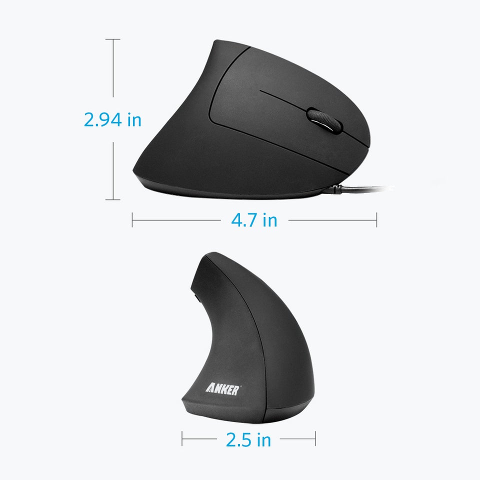 Anker Ergonomic Optical USB Wired Vertical Mouse