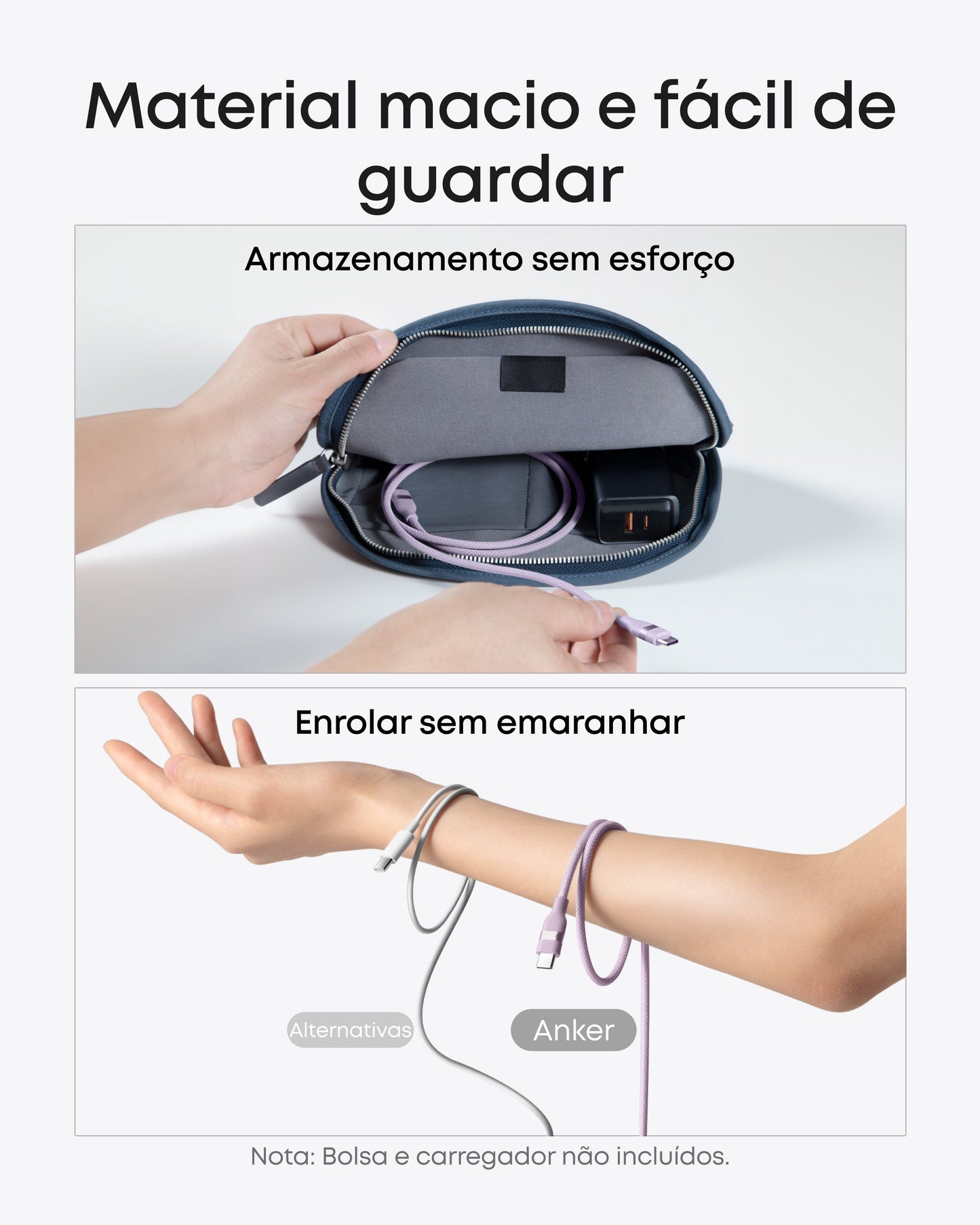 Anker USB-C to USB-C Cable (3 ft / 6 ft, 240W, Upcycled-Braided)