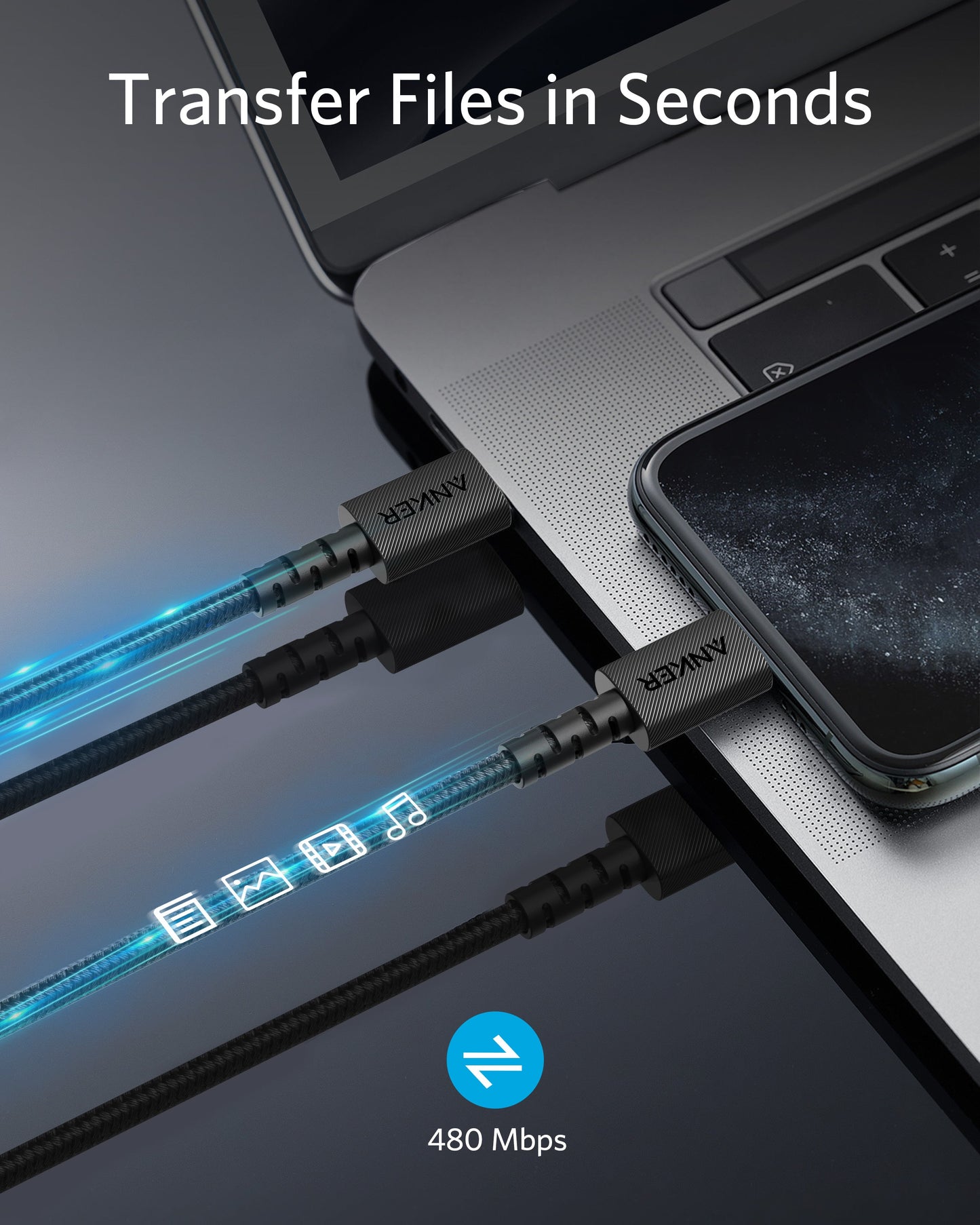 Refurbished Anker PowerLine Select+ USB-C Cable with Lightning connector