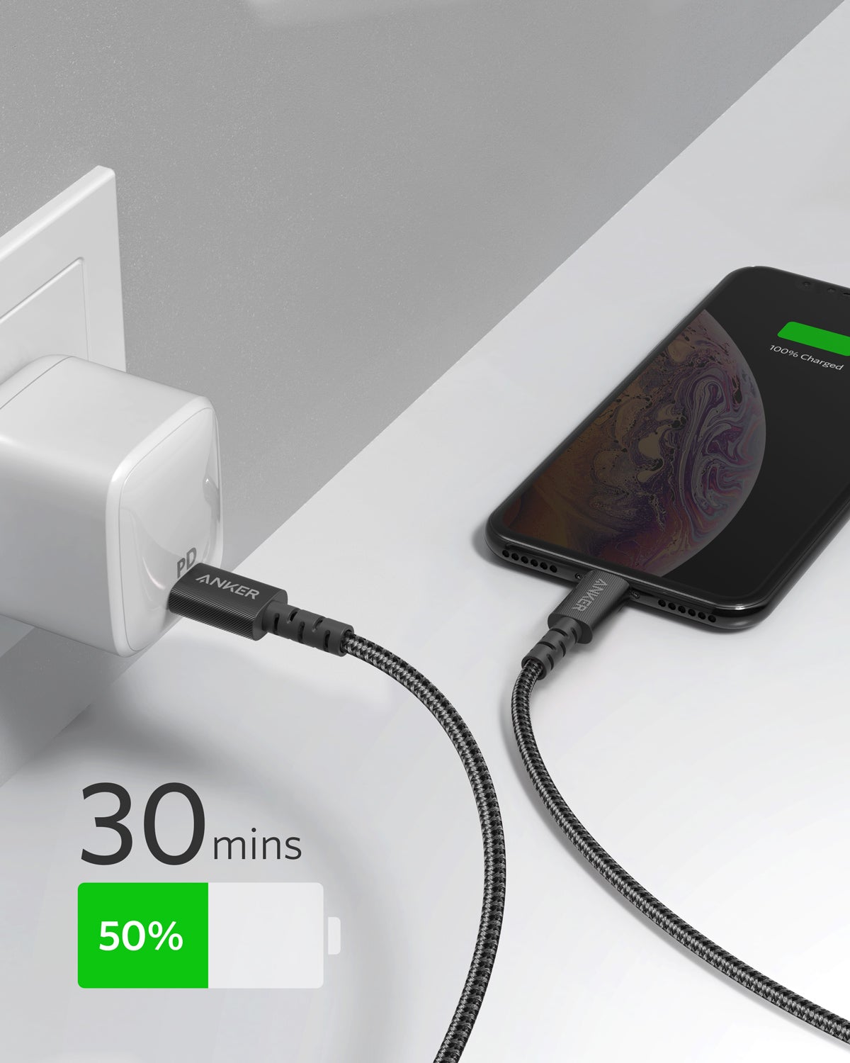Refurbished Anker PowerLine Select+ USB-C Cable with Lightning connector