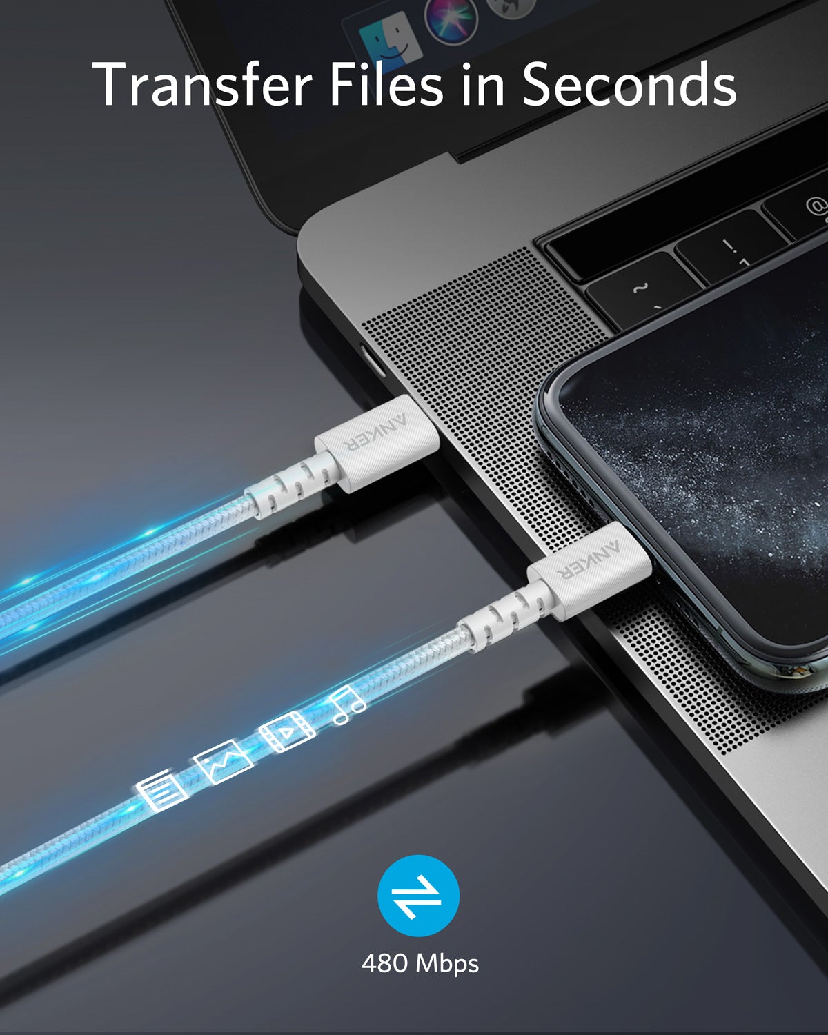 Refurbished Anker PowerLine Select+ USB-C Cable with Lightning connector