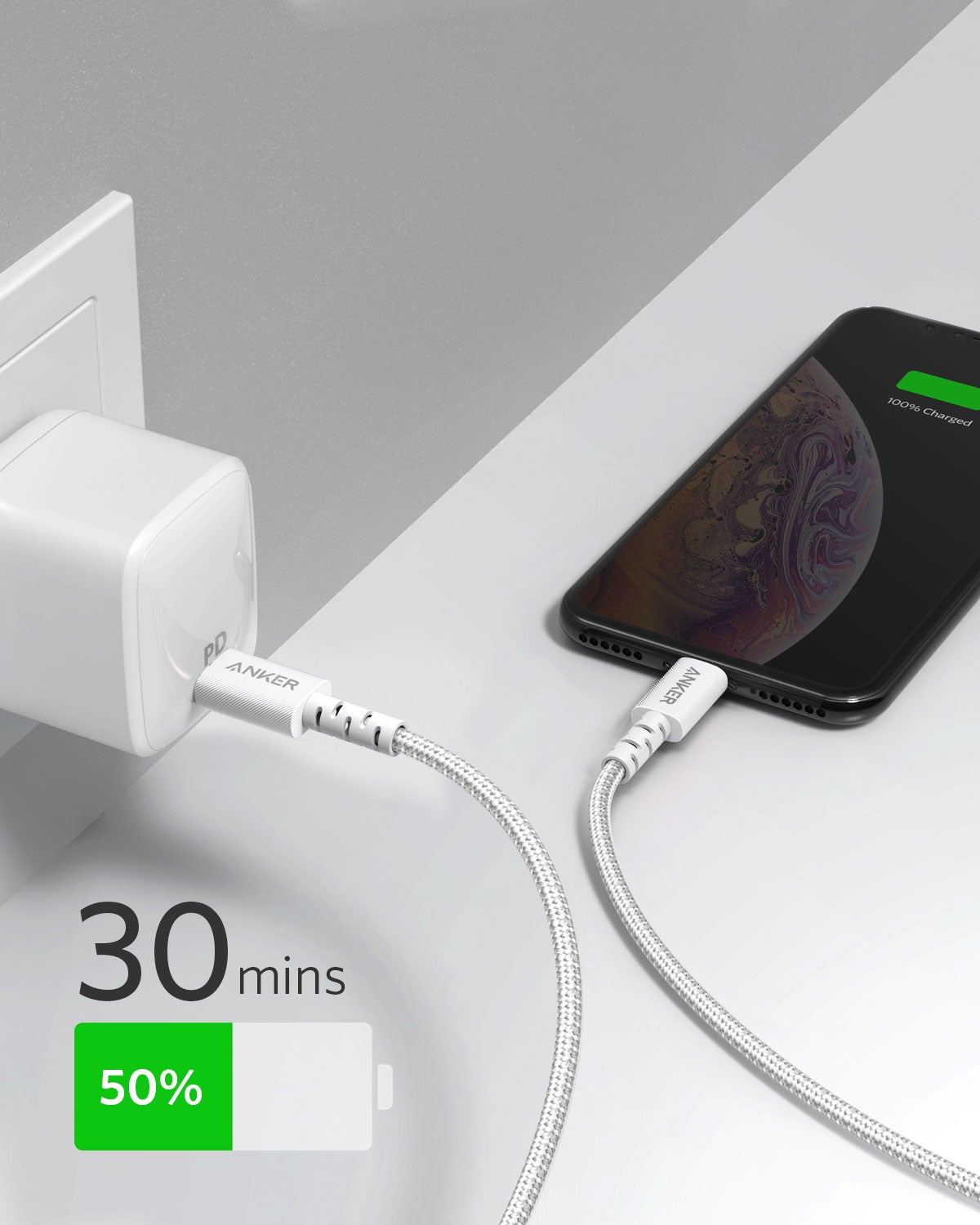 Refurbished Anker PowerLine Select+ USB-C Cable with Lightning connector