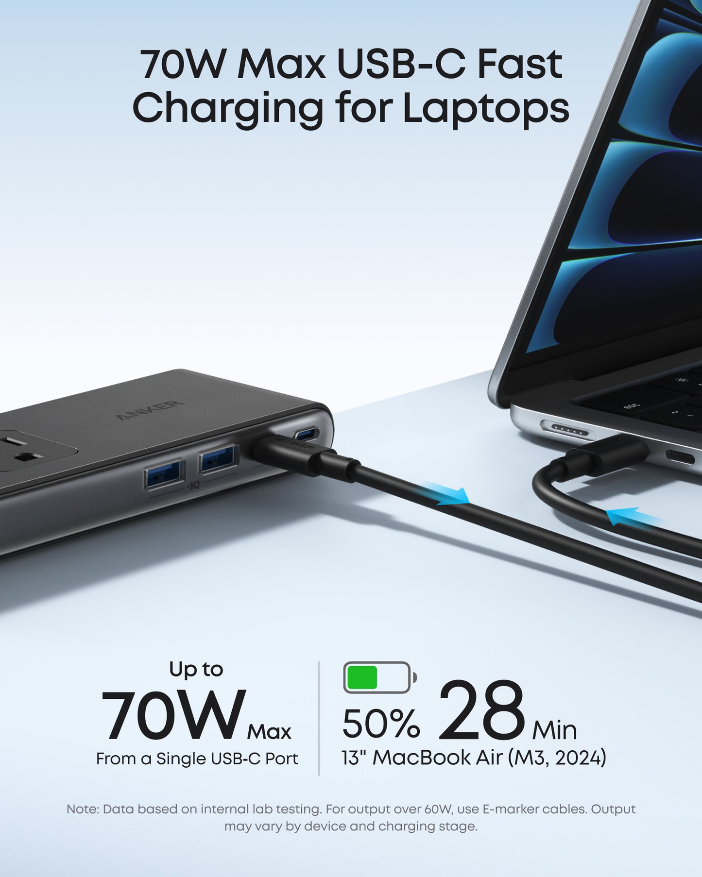 Anker Nano Power Strip (10-in-1, 70W, Clamp)