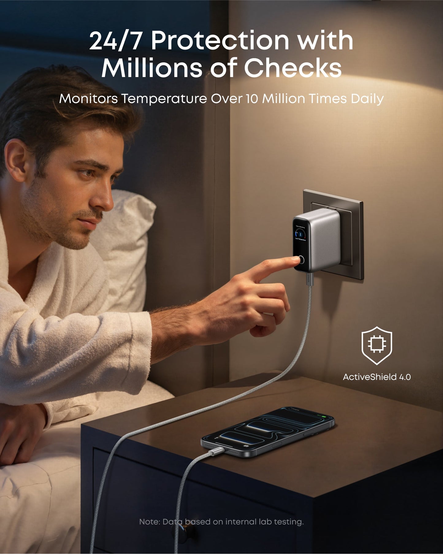 Anker Charger (100W, 3 Ports, Smart Display) BOA