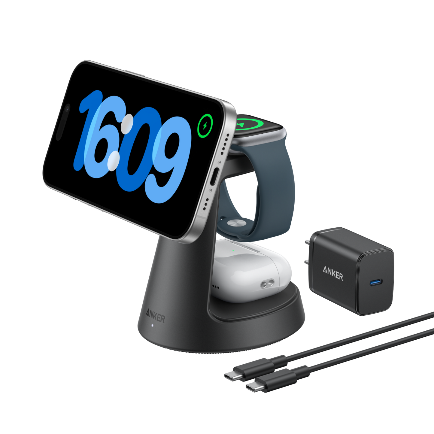 Anker MagGo wireless charging stand  iphone iwatch airpods