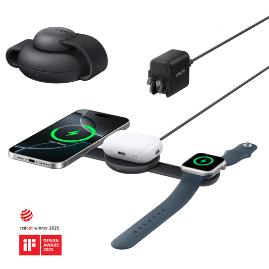 Anker MagGo Wireless Charging Station (3-in-1, Foldable Pad)
