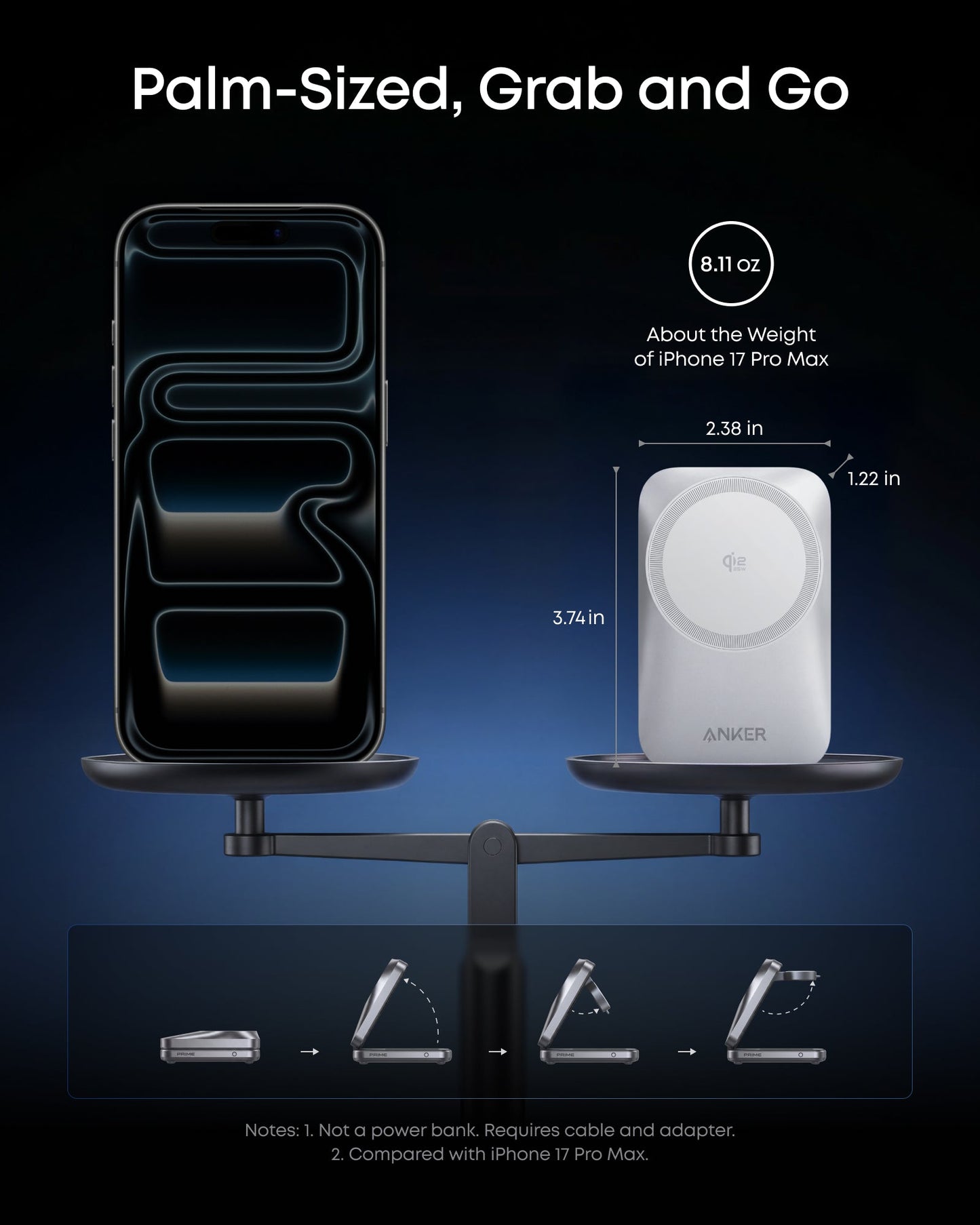 Anker Prime Wireless Charging Station (3-in-1, MagGo, AirCool, Foldable)