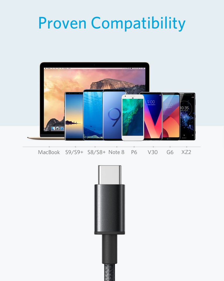 Anker Premium Nylon USB-C to USB-A Cable (3 ft / 6 ft, 2-Pack)