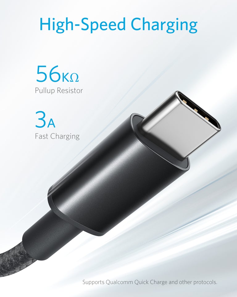 Anker Premium Nylon USB-C to USB-A Cable (3 ft / 6 ft, 2-Pack)