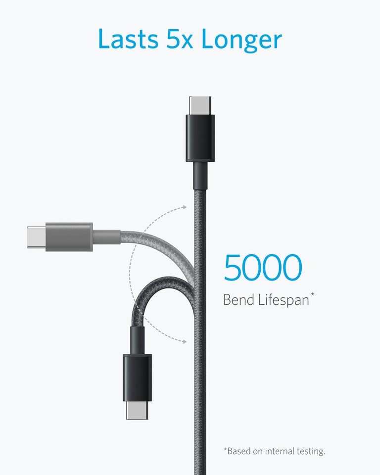 Anker Premium Nylon USB-C to USB-A Cable (3 ft / 6 ft, 2-Pack)