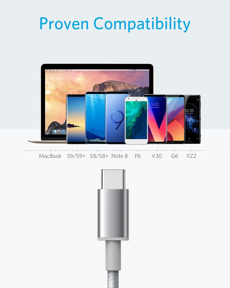 Anker Premium Nylon USB-C to USB-A Cable (3 ft / 6 ft, 2-Pack)