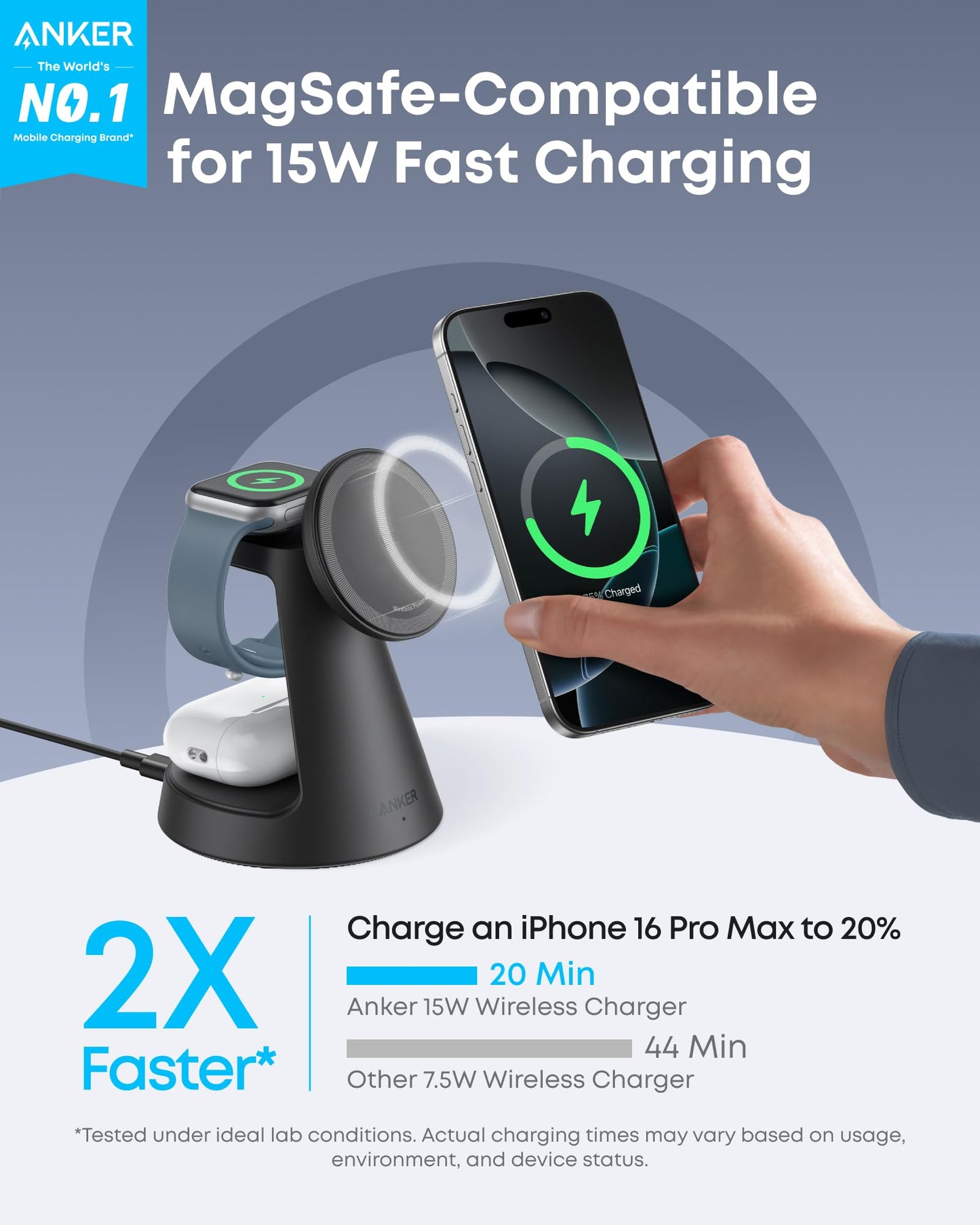 Anker MagGo MagSafe 3-in-1 charging station