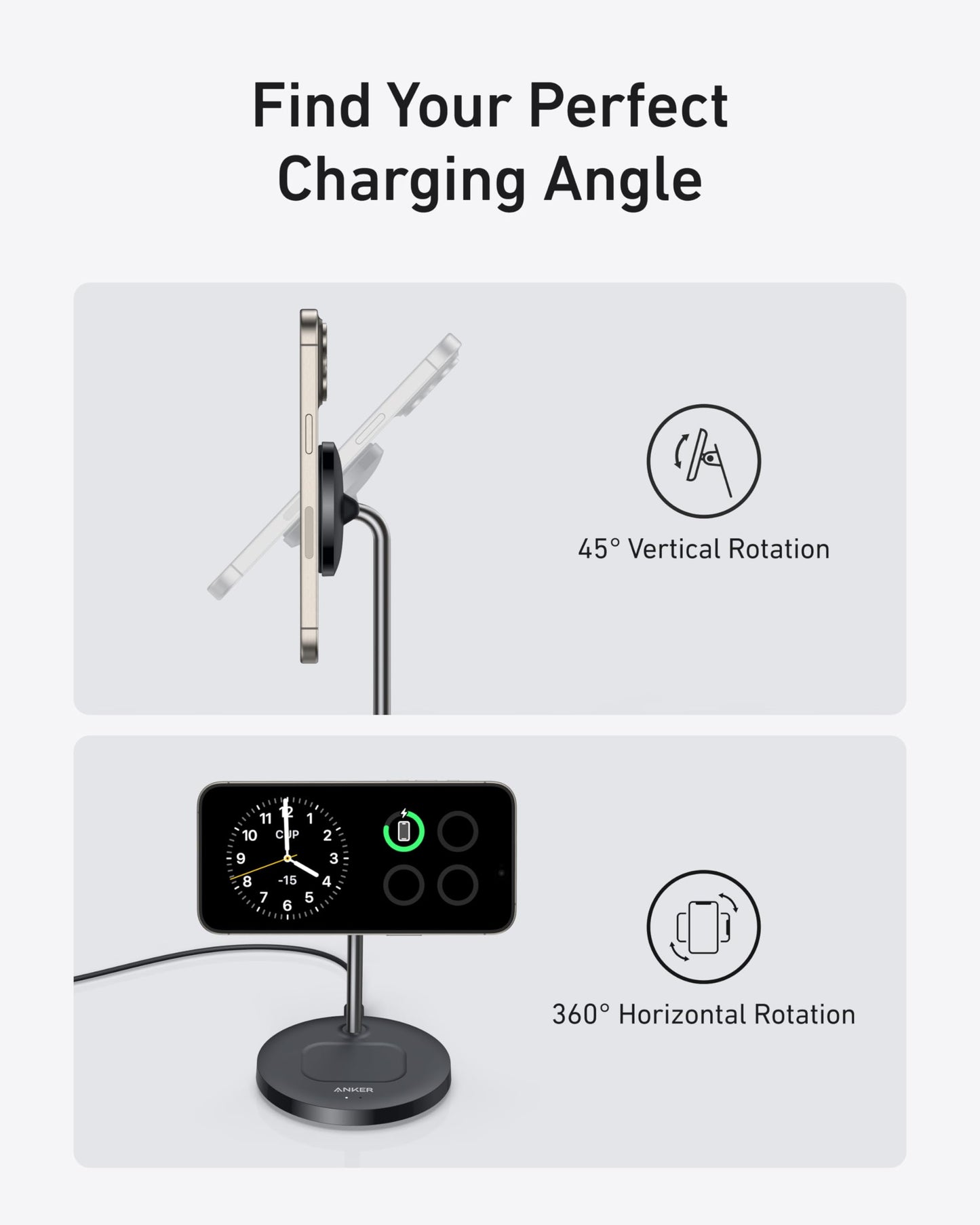 Anker MagGo Wireless Charger (2-in-1 Stand) with 40W Adapter