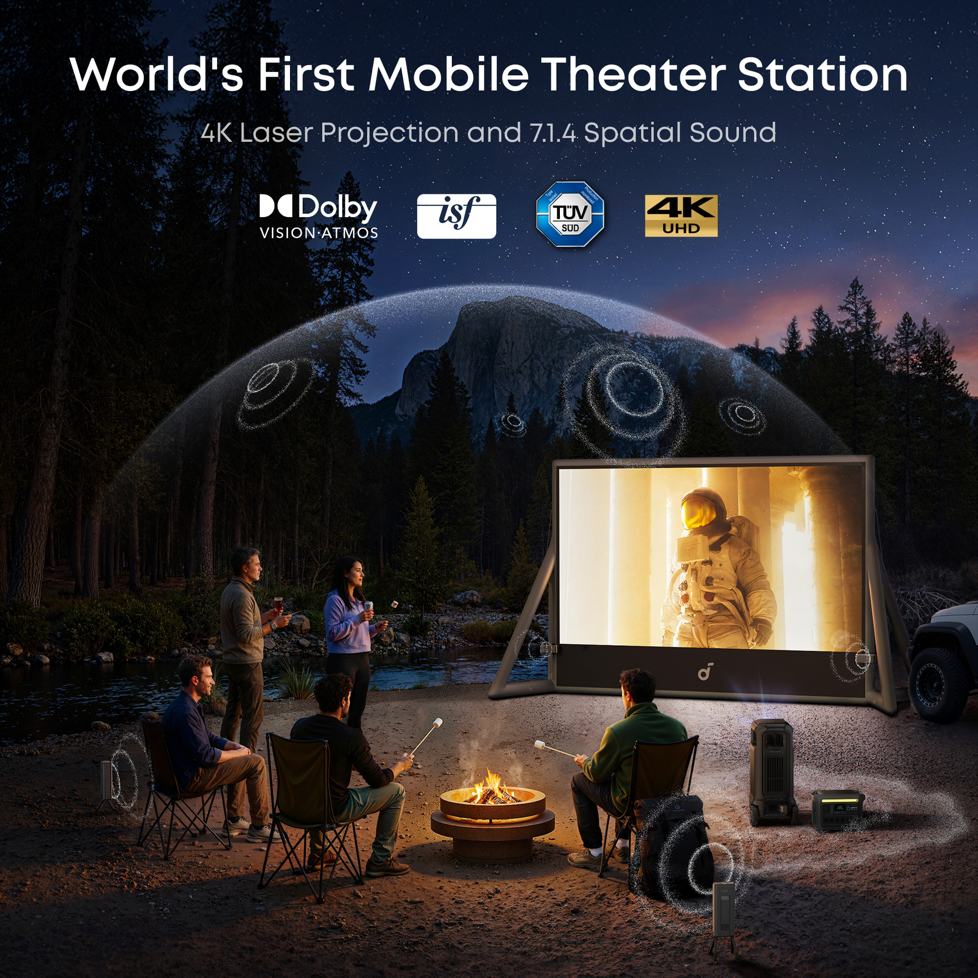 soundcore Nebula X1 Pro 4K projector mobile theater station