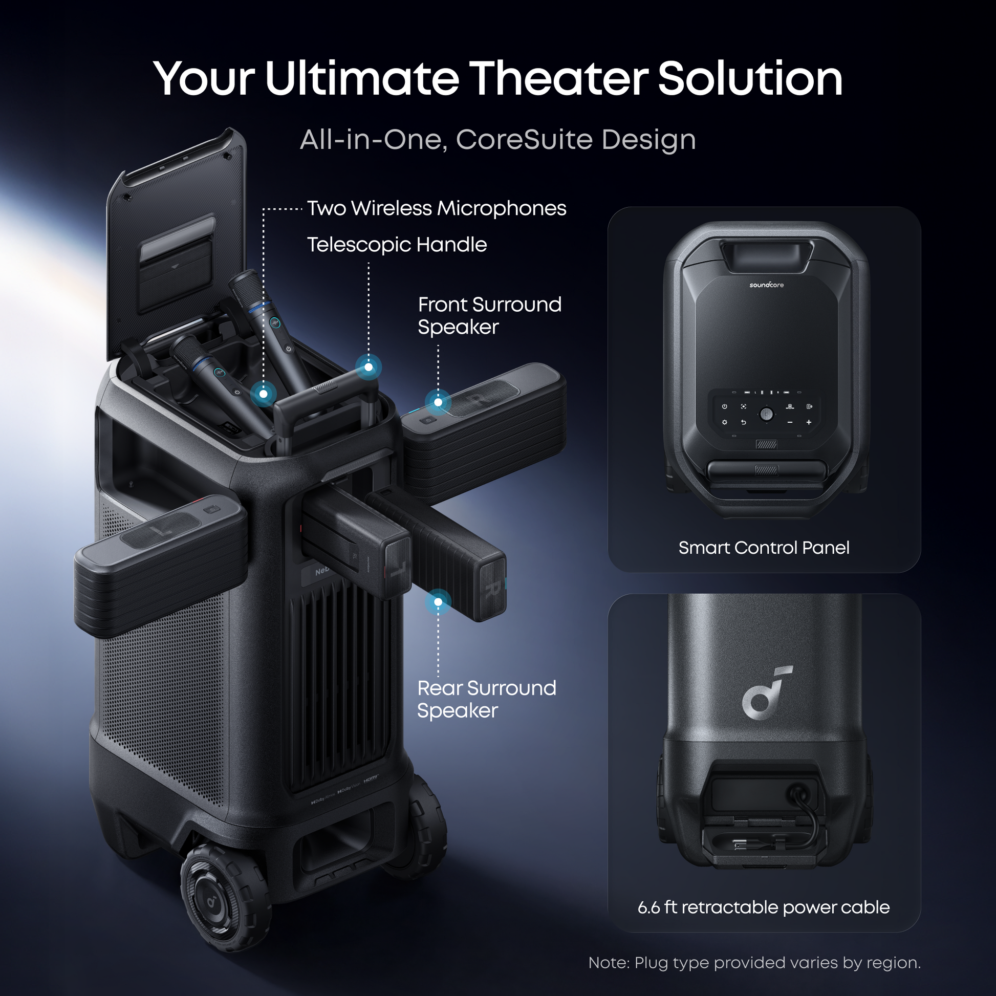soundcore Nebula X1 Pro 4K portable projector with microphone