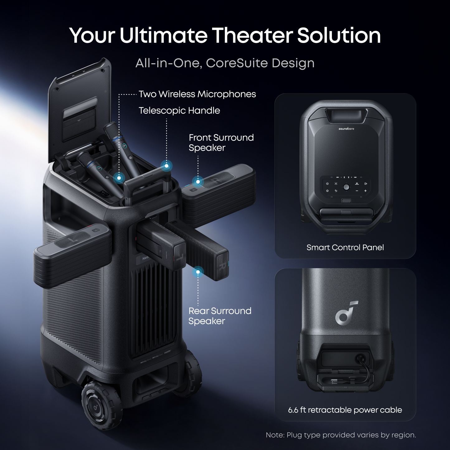soundcore Nebula X1 Pro 4K portable projector with microphone