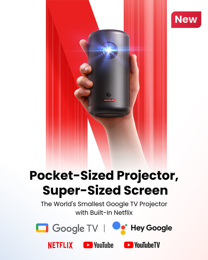 Capsule 3  | 1080p Mini Google TV Projector (Lightning Deals)