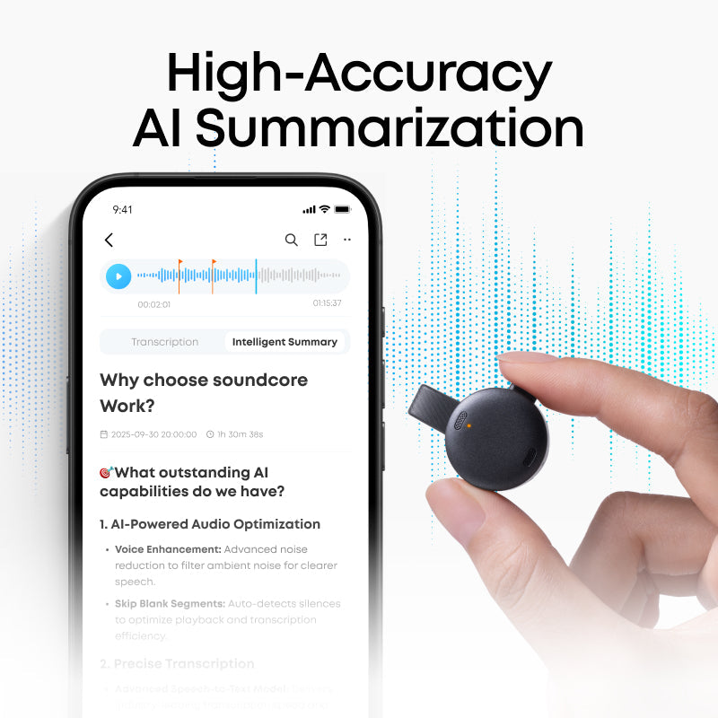 soundcore Work AI audio recorder voice to memo