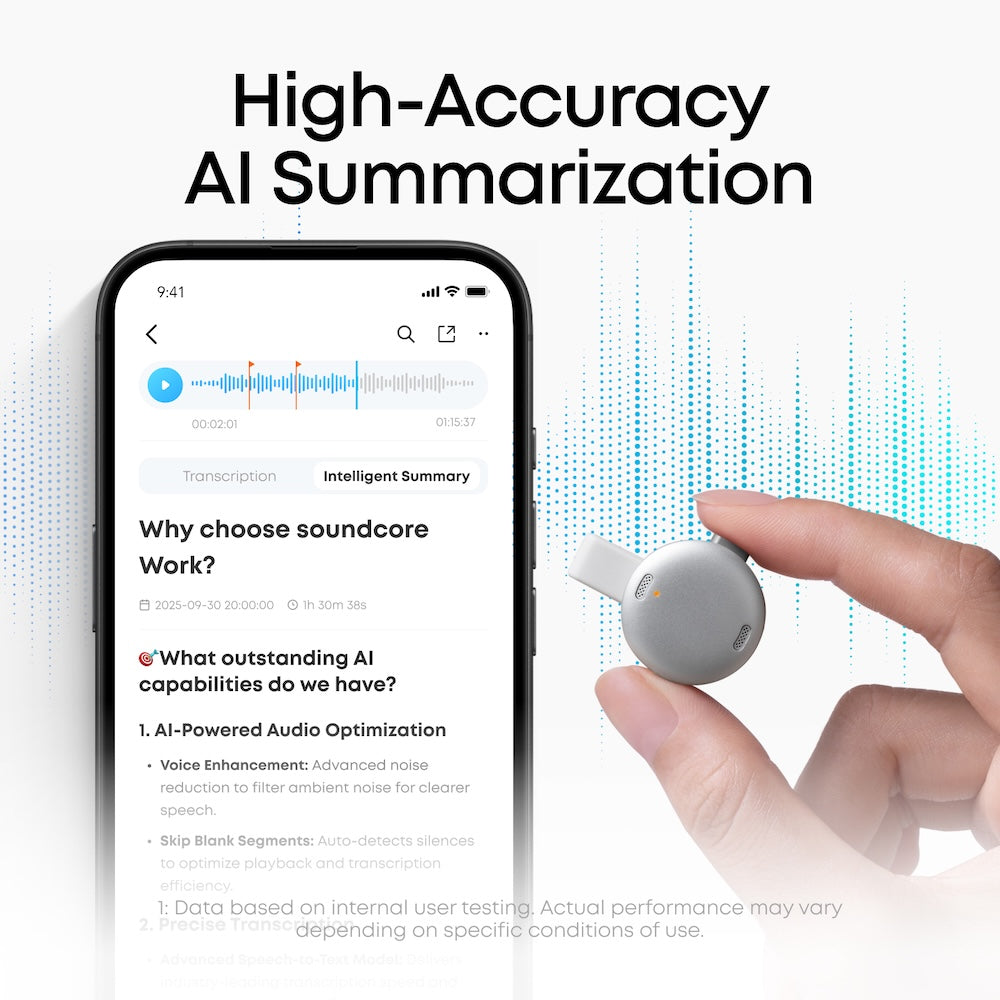 soundcore Work AI audio recorder voice to memo
