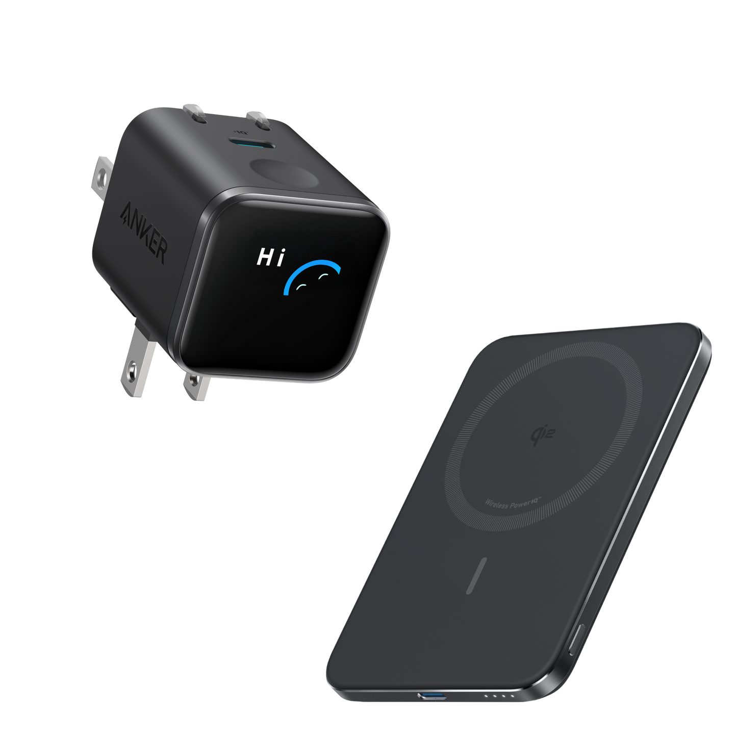 Anker Nano USB-C Fast Charger + Wireless Power Bank Kit for iPhone black