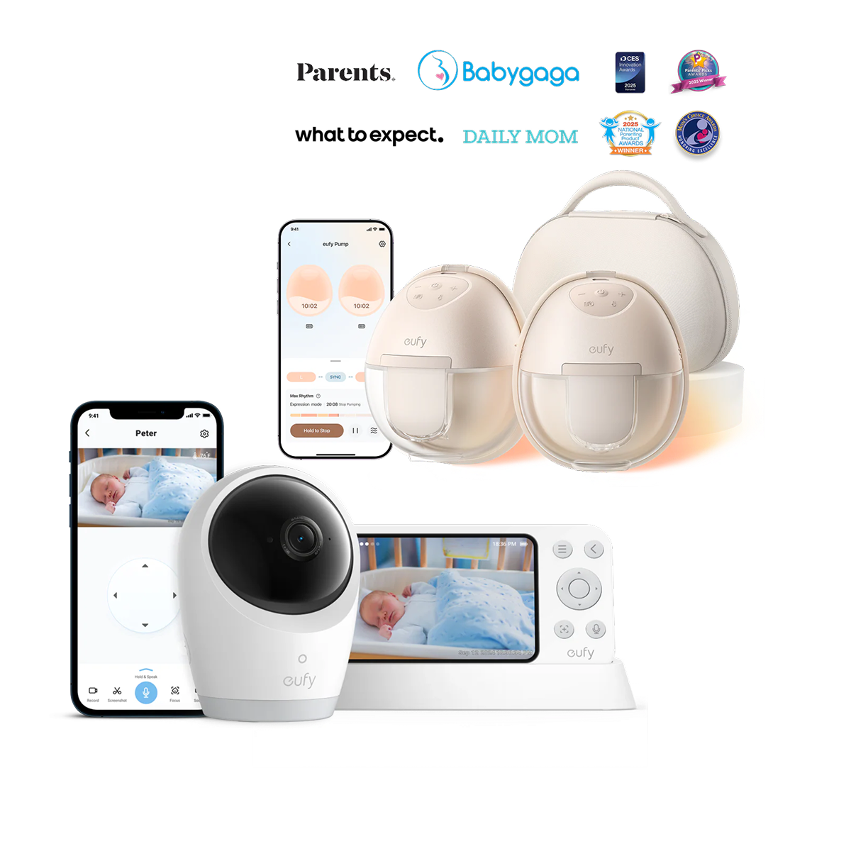 eufy Wearable Breast Pump S1 Pro+eufy Baby Monitor E21