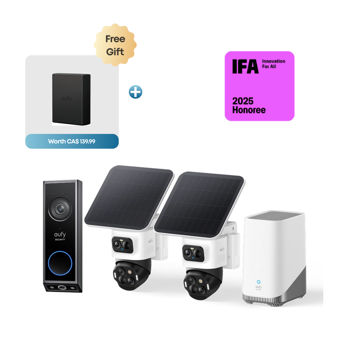 eufyCam S4 2-Cam Kit + Video Doorbell E340