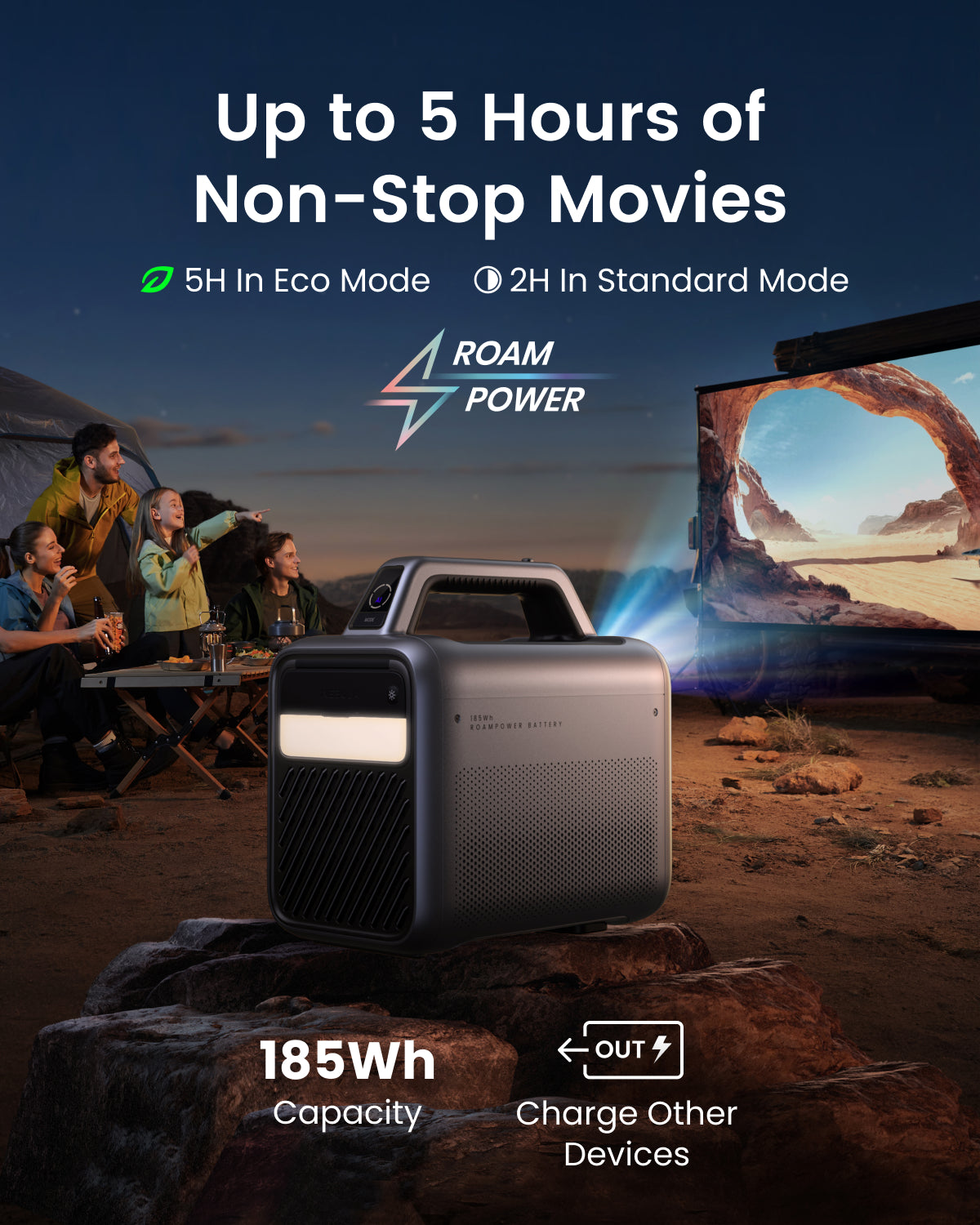 Mars 3 Outdoor Projector & 288Wh DC Portable Power Station