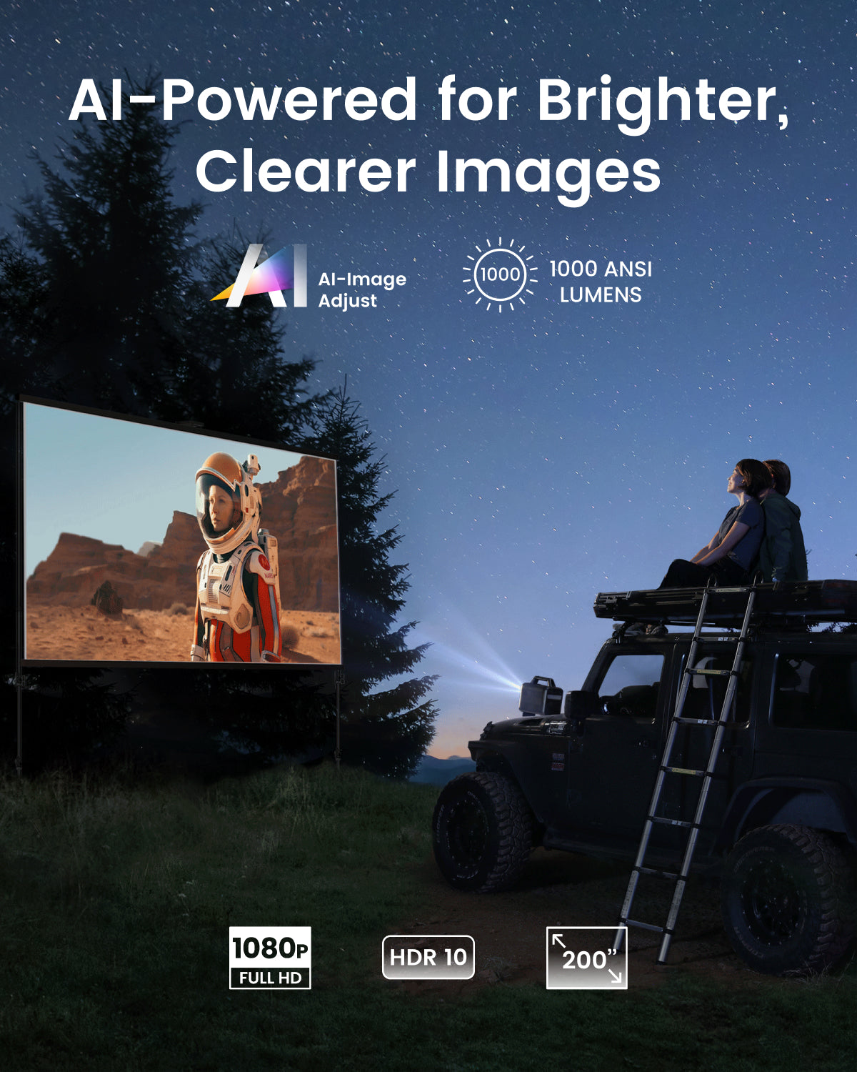 Mars 3 Outdoor Projector & 288Wh DC Portable Power Station
