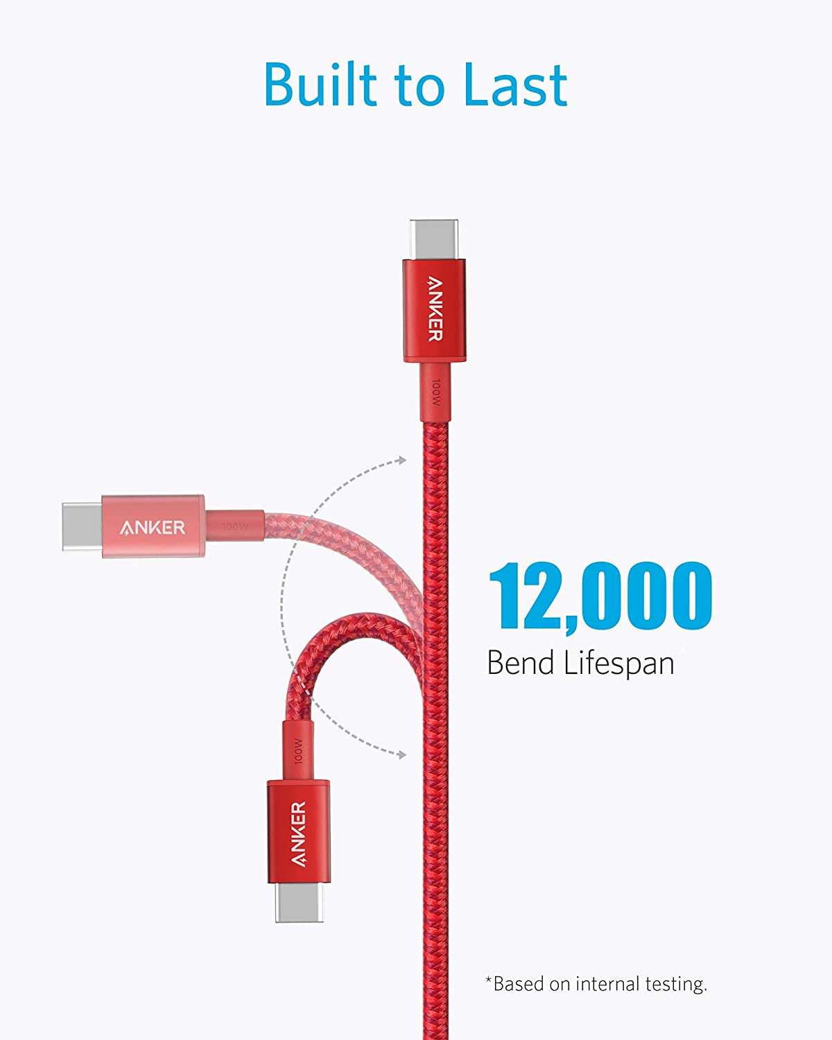 New Nylon USB-C to USB-C 100W Cable (10 ft)