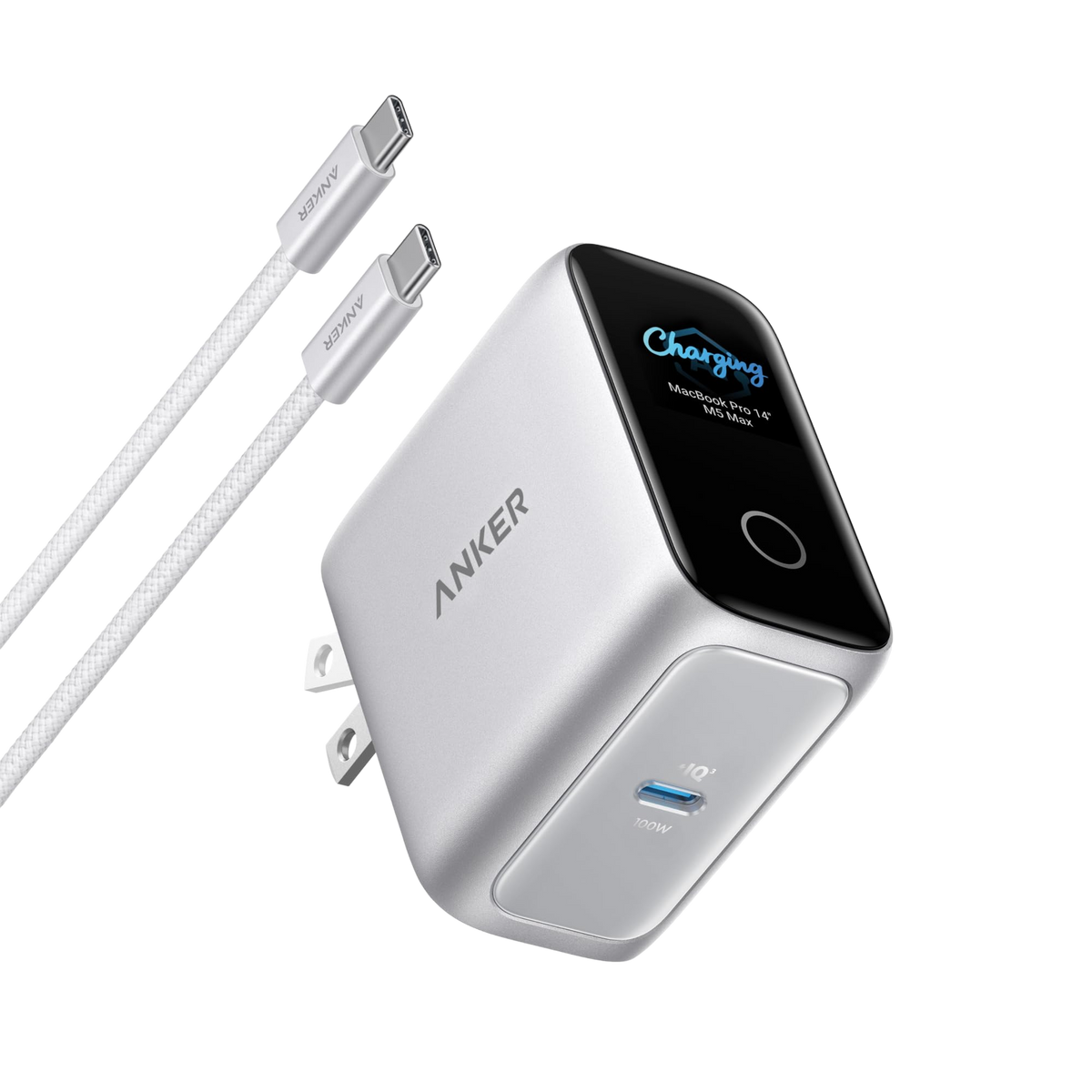 Anker 100W USB-C GaN Charger (Battery Care and Smart Display)