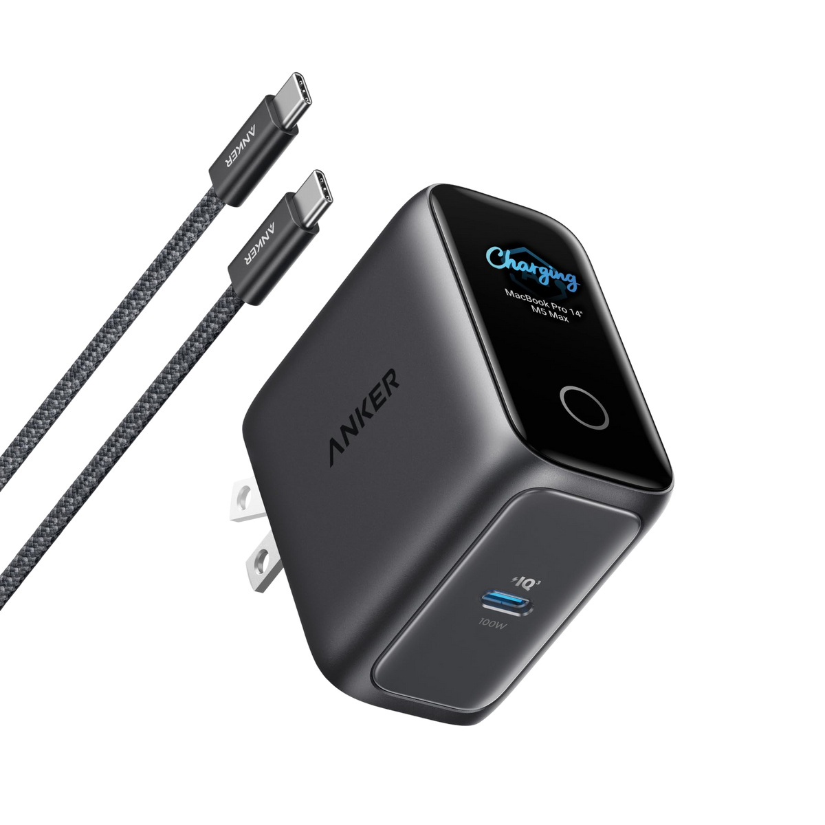 Anker 100W USB-C GaN Charger (Battery Care and Smart Display)