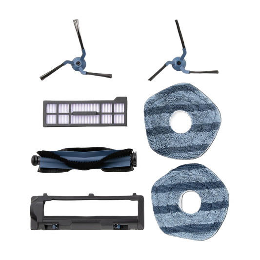 Replacement Parts Kit for eufy X10 Pro Omni Robot Vacuum, Roller Brush with Bristles and Rubber, Brush Guard, 2 Side Brushes, Washable Filter, and 2 Mop Cloths