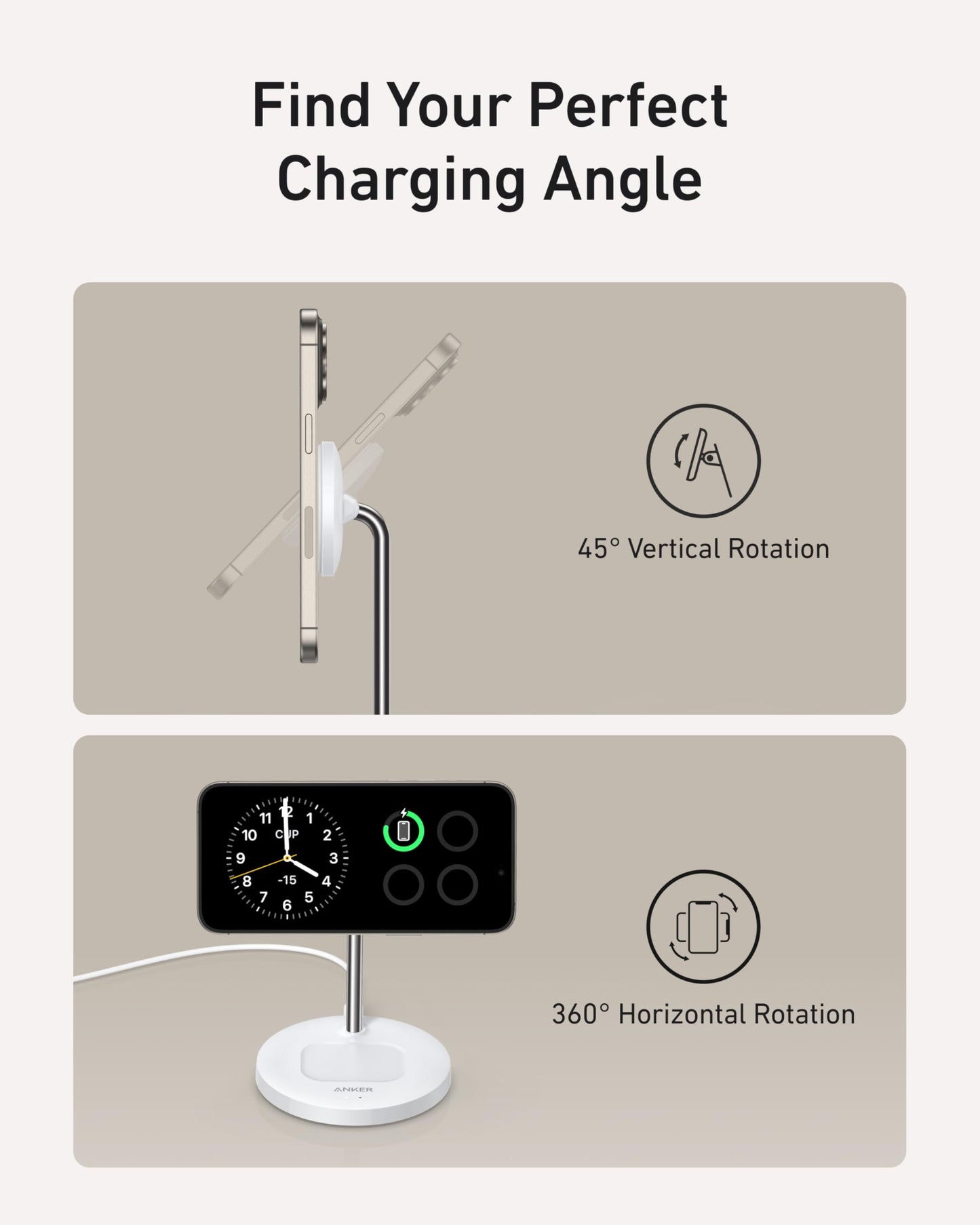 Anker MagGo Wireless Charger (2-in-1 Stand) with 40W Adapter