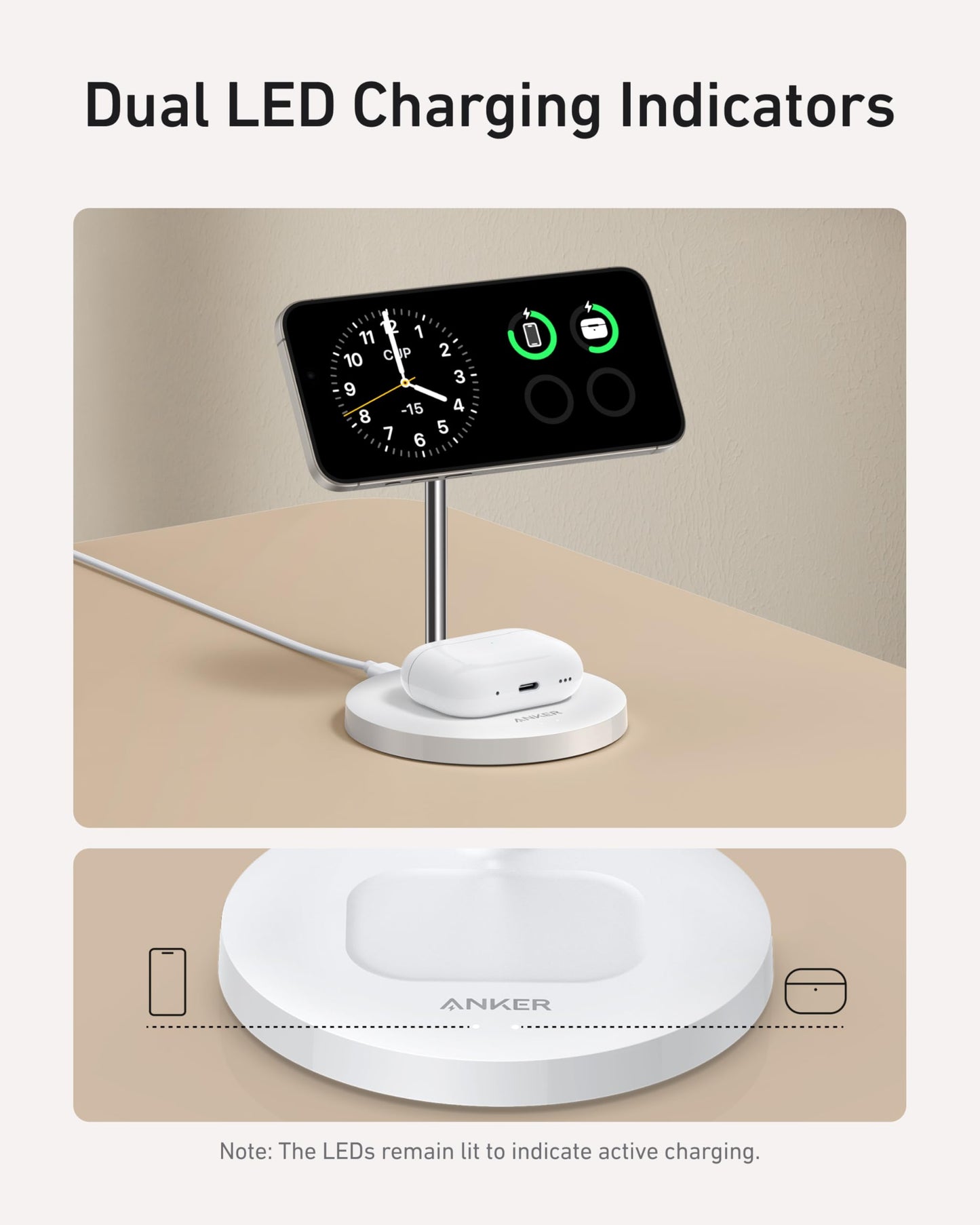 Anker MagGo Wireless Charger (2-in-1 Stand) with 40W Adapter
