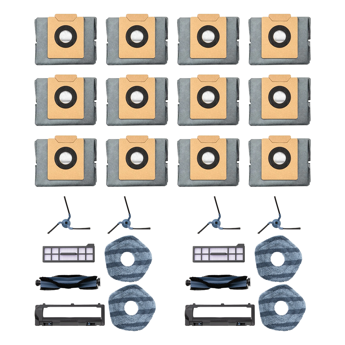 12-Pack Dust Bags+2-Pack Replacement Parts Kit Compatible with X10 Pro Omni