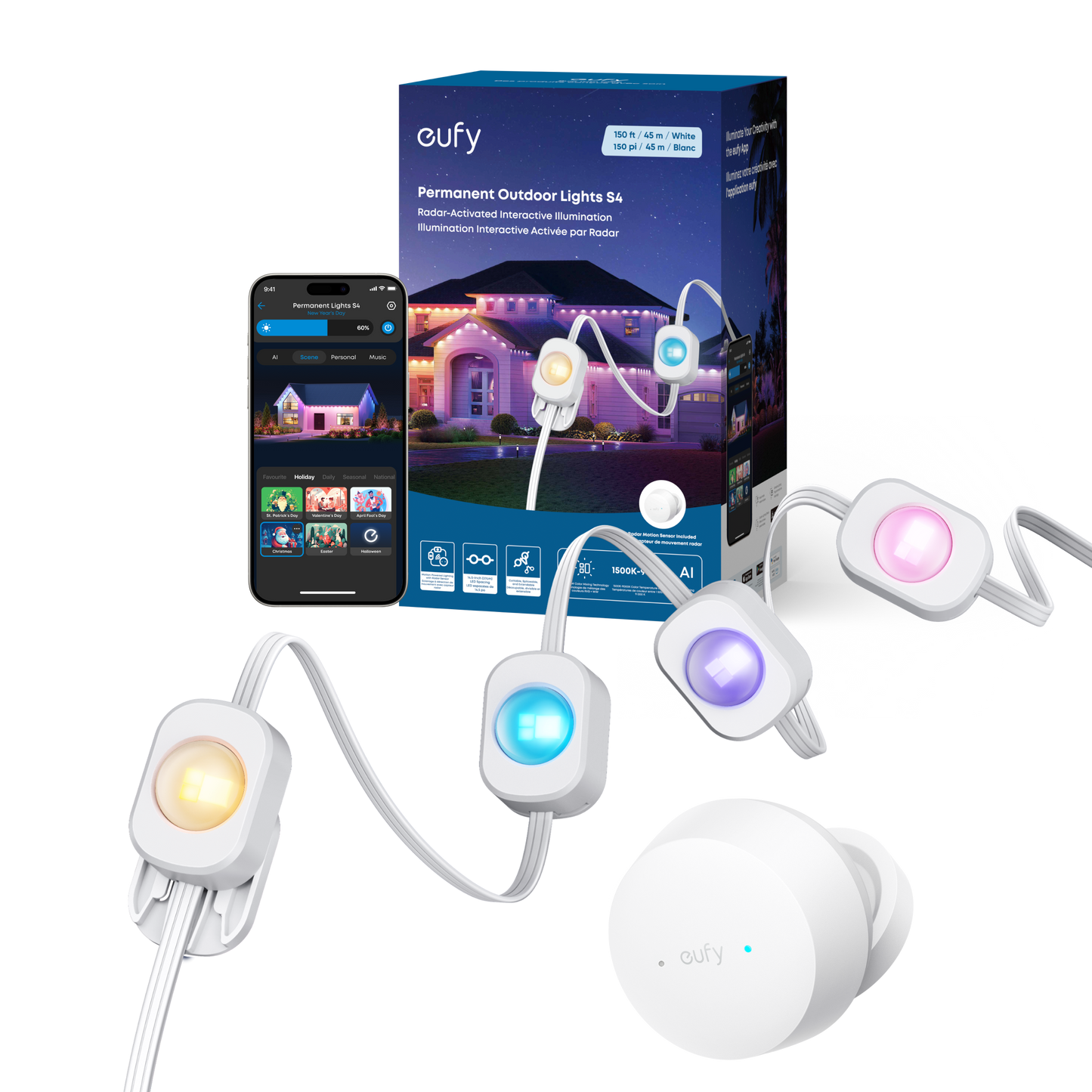 eufy Permanent Outdoor Lights S4 (150ft with 108 LED Lights)